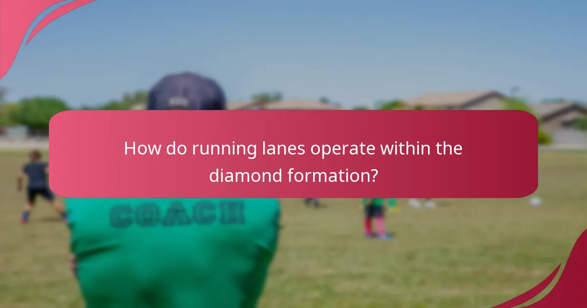 How do running lanes operate within the diamond formation?