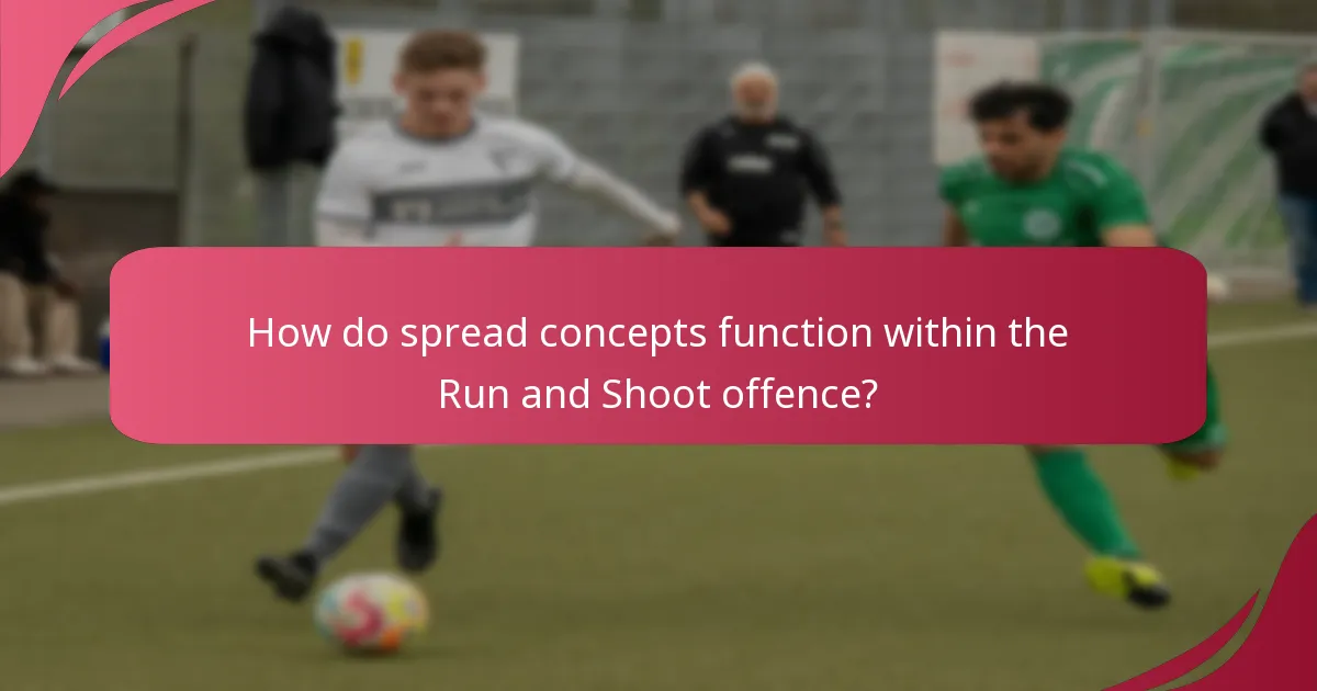 How do spread concepts function within the Run and Shoot offence?