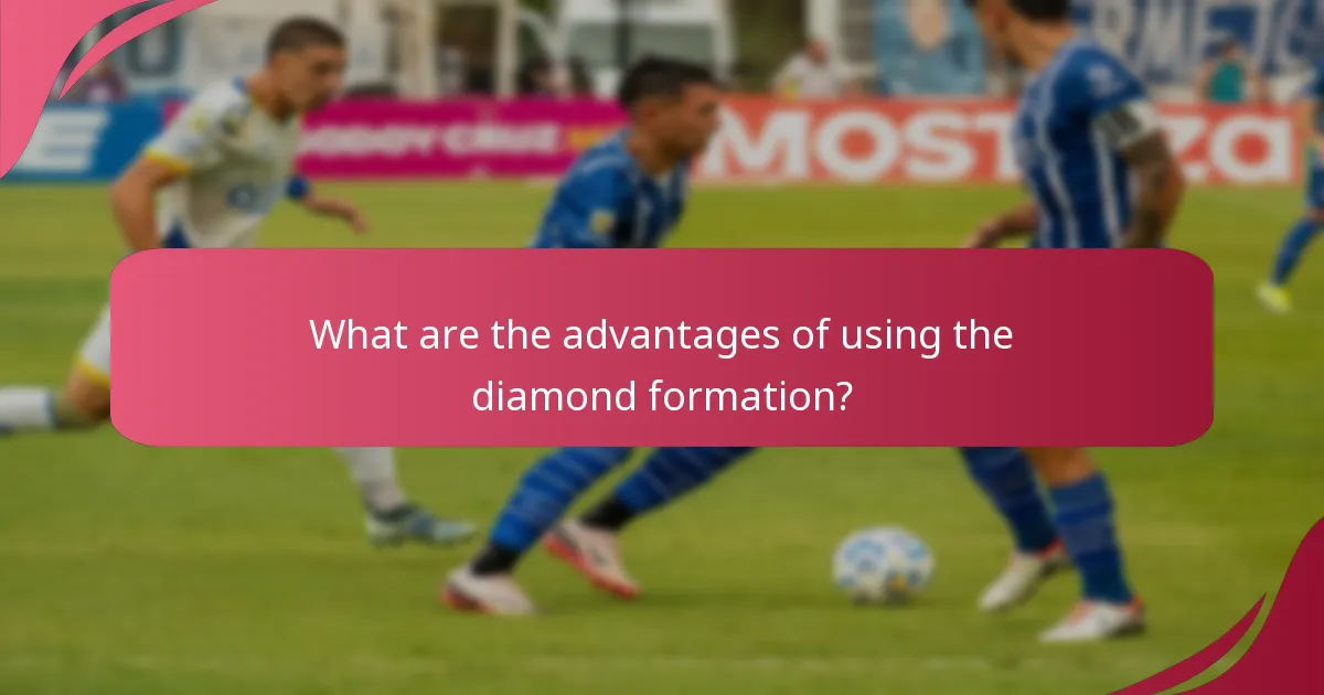 What are the advantages of using the diamond formation?
