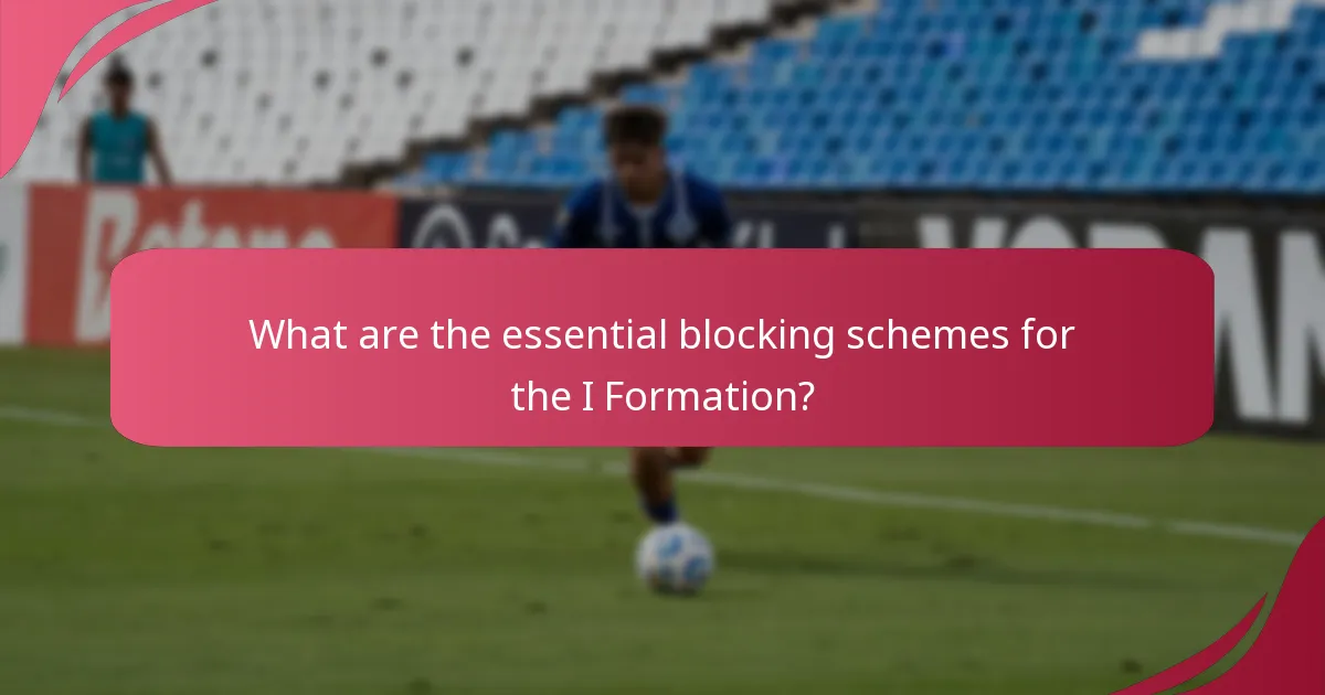 What are the essential blocking schemes for the I Formation?