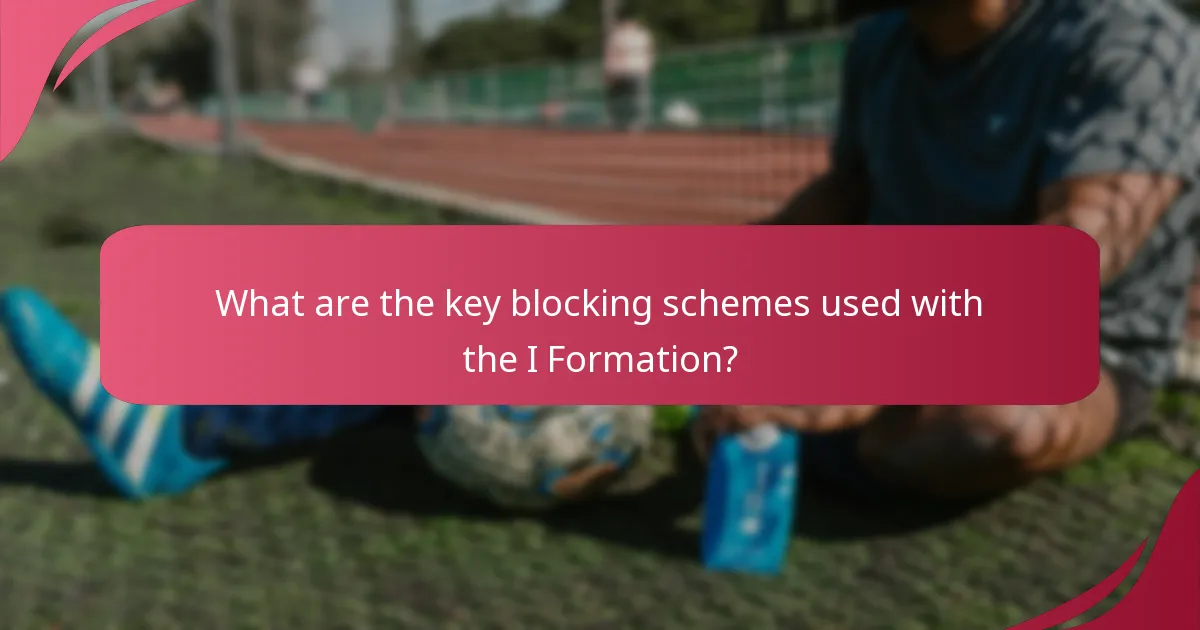 What are the key blocking schemes used with the I Formation?