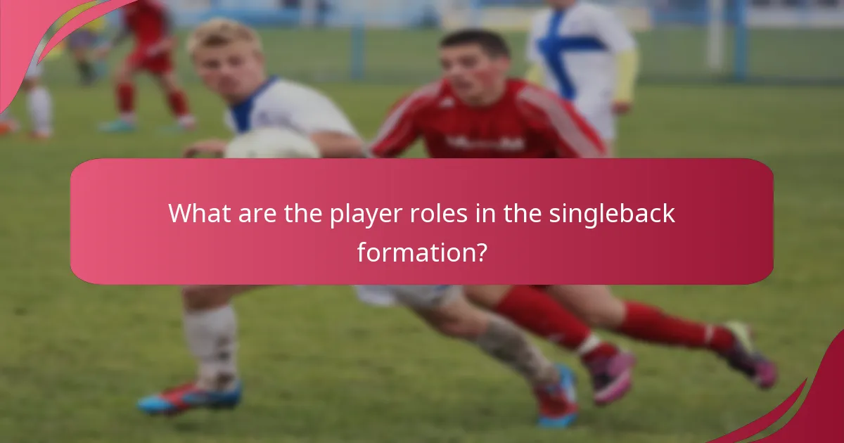 What are the player roles in the singleback formation?