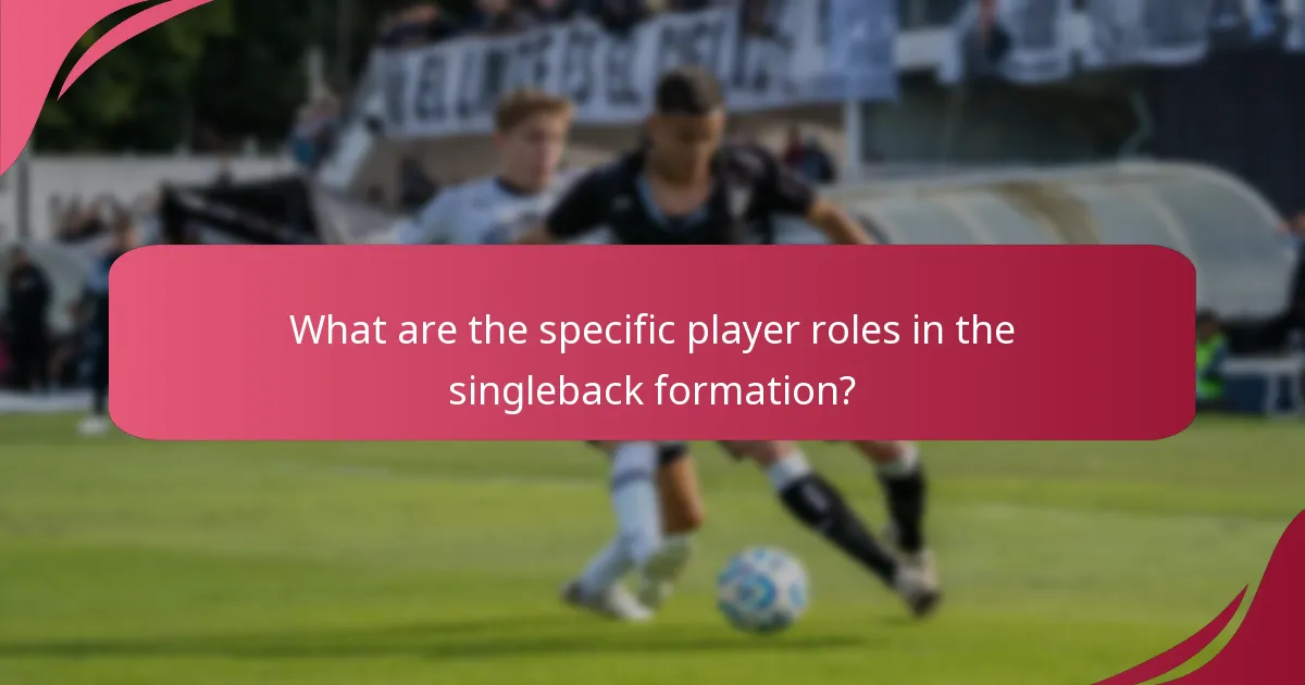 What are the specific player roles in the singleback formation?