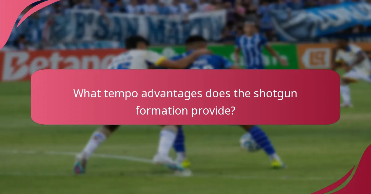 What tempo advantages does the shotgun formation provide?